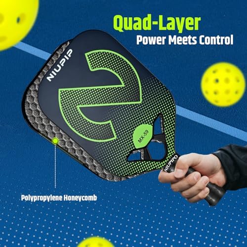 USAPA Approved Graphite Carbon Fiber Pickleball Paddles Set of 4 for Men Women, Polypropylene Honeycomb Core, Cushion |7