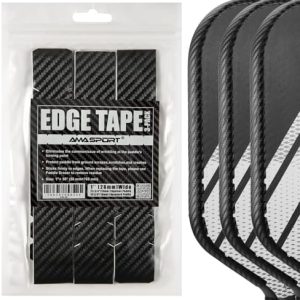 Pickleball Paddle Protection Tape - 3K PU Interwoven Texture - Racket Edge Protection Tape - Fit Perfectly Curved Edge -