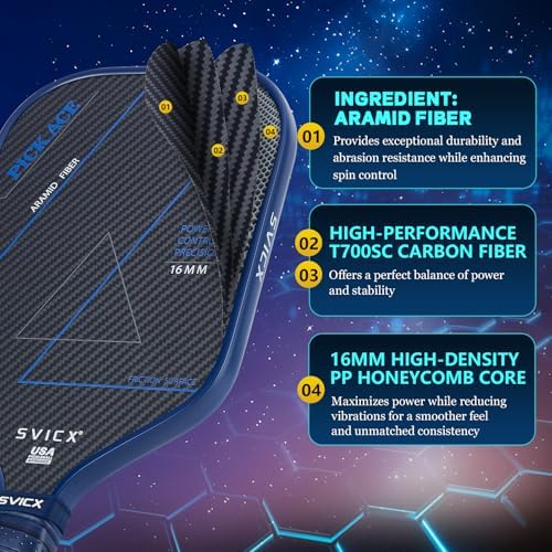 Pickleball Paddles Set of 2, Professional Carbon Fiber, Superior Control and Strong Power, USAPA Approved Pickleball Pad