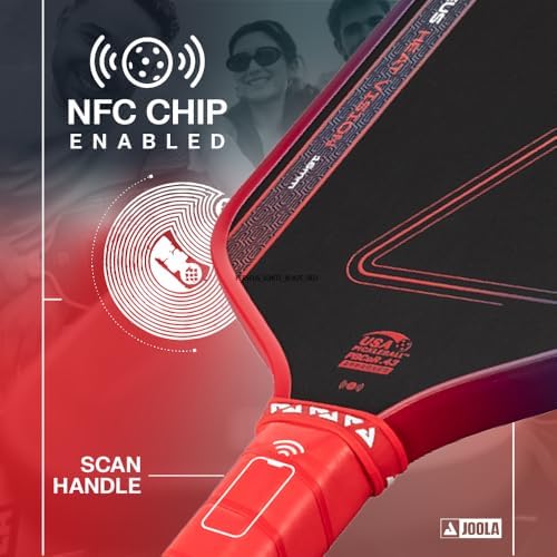 JOOLA Vision Textured Carbon Grip Pickleball Paddle for Maximum Spin and Control - Polypropylene Honeycomb Core 16mm JOO