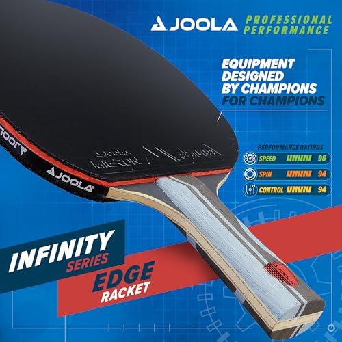 JOOLA Infinity Edge Tournament Performance Ping Pong Paddle for Advanced Players - Carbon Pro Technology - Black Rubber