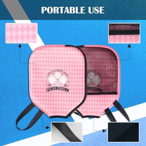 Neoprene Paddle Cover for Pickleball Racket, Durable Zipper Protection, 11.8" * 9.05" Soft Pickleball Paddle Sleeve | Z