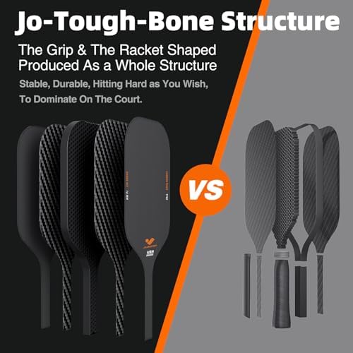 Carbon Fiber Pickleball Paddle for Ultimate Spin and Consistency | 16mm Shark Power Polymer Core Pickleball Paddle | Ul