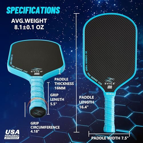 Pickleball Paddles Set of 2, Professional Carbon Fiber, Superior Control and Strong Power, USAPA Approved Pickleball Pad