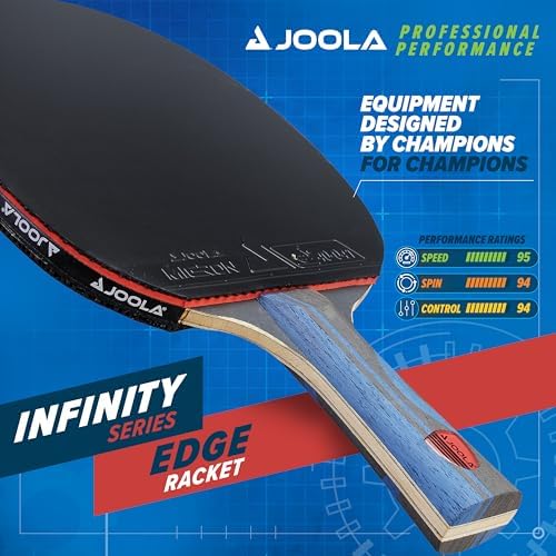 JOOLA Infinity Edge Tournament Performance Ping Pong Paddle for Advanced Players - Carbon Pro Technology - Black Rubber