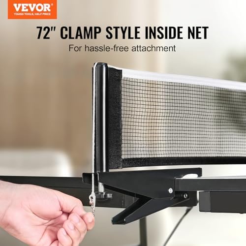 VEVOR Professional Table Tennis Table for Indoor Use, Portable and Foldable with Quick Clamp Net and Lockable Wheels VEV