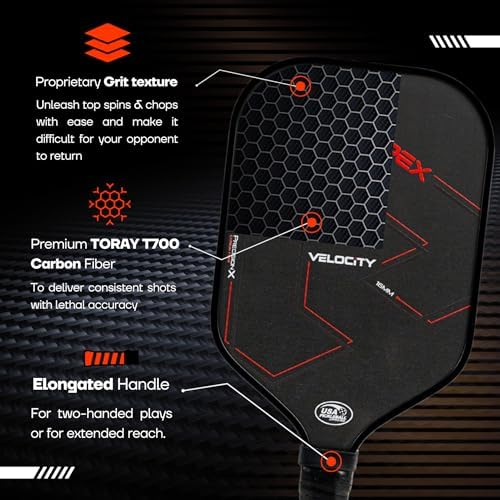 Velocity Pro Pickleball Paddle Velocity Pro Pickleball Paddle T700 Carbon Fiber Velocity Pro Pickleball Paddle Elongated