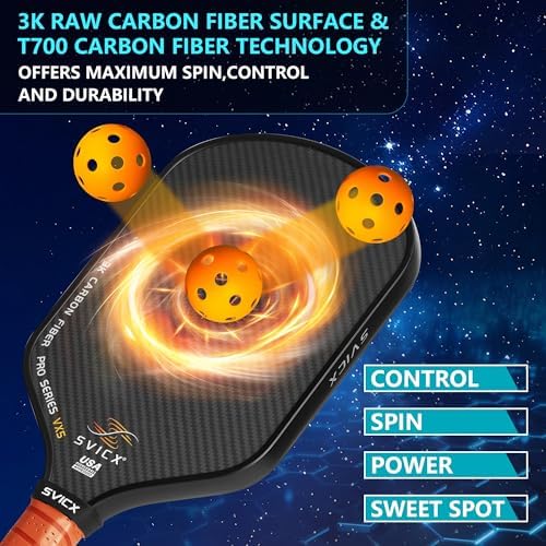 Pickleball Paddles Set of 2, Professional Carbon Fiber, Superior Control and Strong Power, USAPA Approved Pickleball Pad