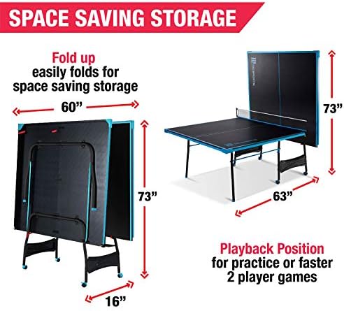 MD Sports Foldable Table Tennis Table for Family Game Rooms with Nets Included | MD Sports Multiple Styles Table Tennis