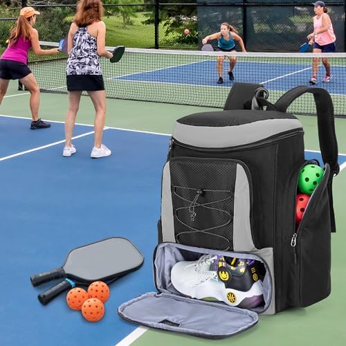Pickleball Paddle Bag Backpack for 4 Rackets with Fence Hook - Bag Only