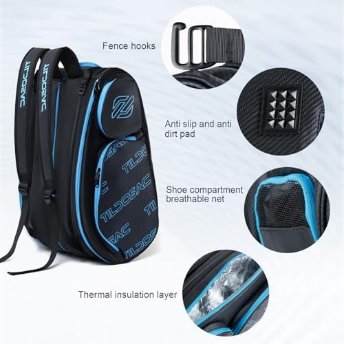 2-in-1 Detachable Pickleball & Padel Bag for Men Women | Thermal Foil Insulated Racket Compartment | Outdoor & Gym Usage