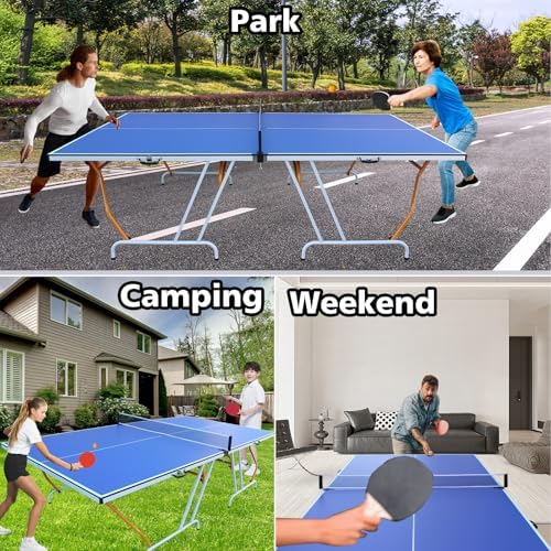 Professional Table Tennis Table, Foldable Ping Pong Game Set for Indoor, 8FT 9FT Single Player Playback Mode