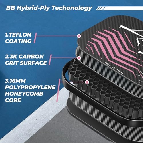 Professional Carbon Fiber Pickleball Paddle - USAPA Approved for Higher Spin & Grit, BlueBean | USAPA Approved Carbon F