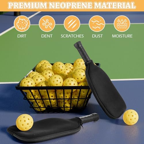 Pickleball Dink Ball Racket Neoprene Cover - Durable Protective Accessory | Universal Paddle Cover for Pickleball Dink