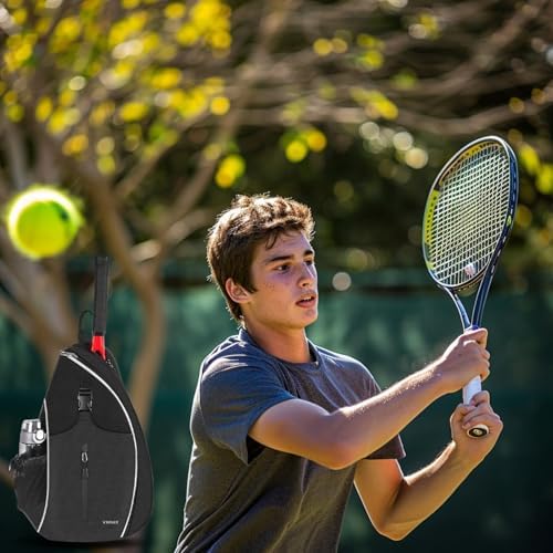 Ytonet Water Resistant Tennis Sling Backpack Crossbody for Men Women | Ytonet Men Women Pickleball Badminton Rackets Co