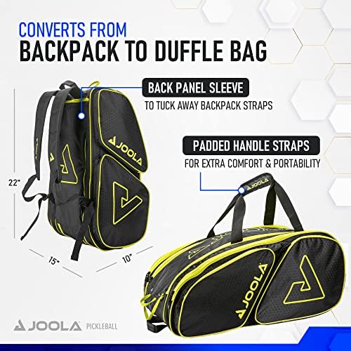 JOOLA Tour Elite Pickleball Bag - Backpack & Duffle Bag for Pickleball Paddles & Accessories - Multiple Colors