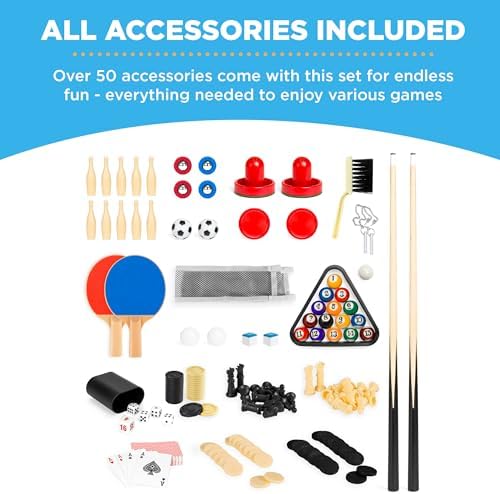 Best Choice Products 10-in-1 Combo Game Table Set for Home & Game RoomFriends & Family2x4ftHockey, Foosball, Pool, Shuff