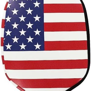 Pickleball Paddle Cover 11.8" L x 9" W American Flag Eagle PatternPU Leather Perfect for Pickleball Players Protection_f