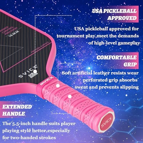 Pickleball Paddles Set of 2, Professional Carbon Fiber, Superior Control and Strong Power, USAPA Approved Pickleball Pad