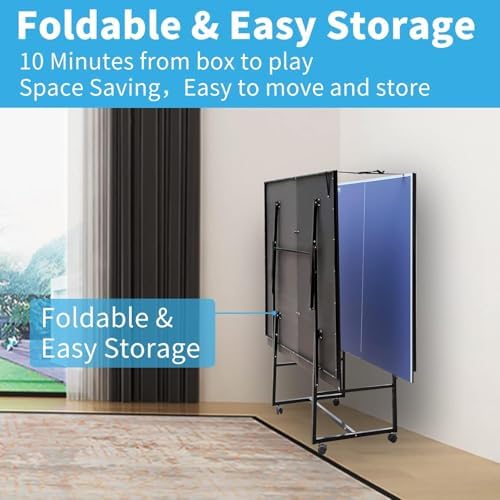 Table Tennis Table Foldable MDF Multi-Use, |5FT/6FT/9FT for Kid Teenager Adult