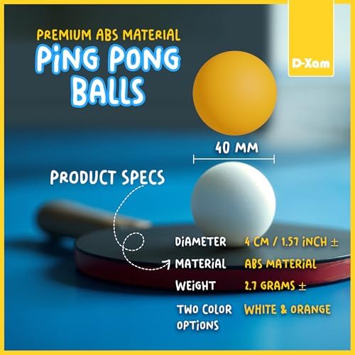 Professional ABS Ping Pong Balls White 15 or 50 Pack for Training & Practice | Durable High Performance 40mm Official S
