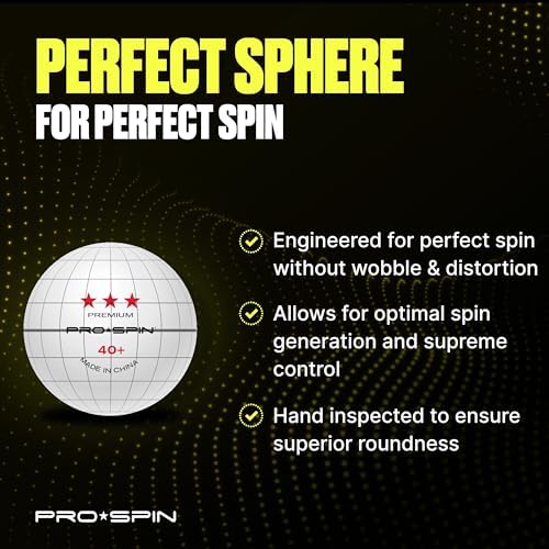Pro-Spin 3-Star Premium White Ping Pong Balls - High-Performance 40+ ABS | Ultimate Durability for Indoor & Outdoor Play
