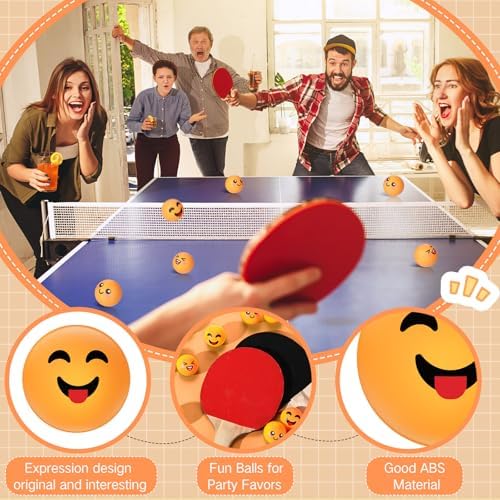 ShinyRelief 24 PCS Novelty Face Table Tennis Balls for All Golfers as Christmas Birthday Gift Fun Table Tennis Accessori