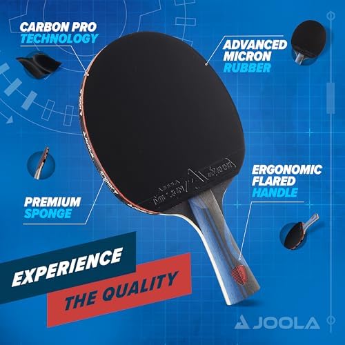 JOOLA Infinity Edge Tournament Ping Pong Paddle Carbon Pro Black Rubber Advanced Training Speed