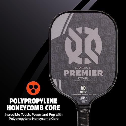 Onix Evoke Premier Professional Tournament Pickleball Paddle Composite Face Impact Paddle Shape for Elite Players in Tou
