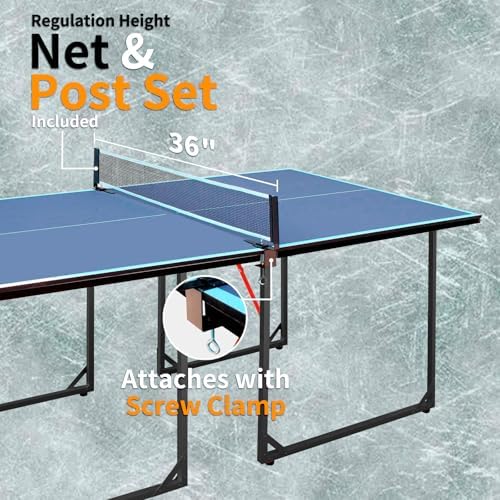 Table Tennis Table Foldable MDF Multi-Use, |5FT/6FT/9FT for Kid Teenager Adult