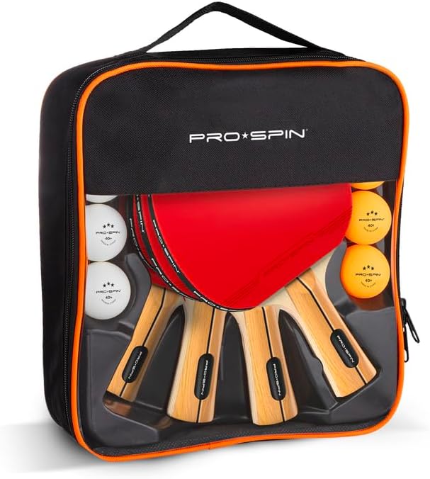 Professional Quality Ping Pong Paddle Set - High-Performance, Premium Rackets | 3-Star Balls | Compact Storage Case | In