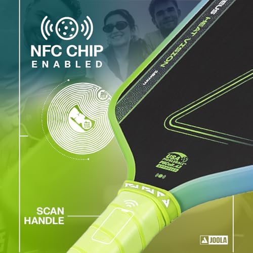 JOOLA Vision Textured Carbon Grip Pickleball Paddle for Maximum Spin and Control - Polypropylene Honeycomb Core 16mm JOO