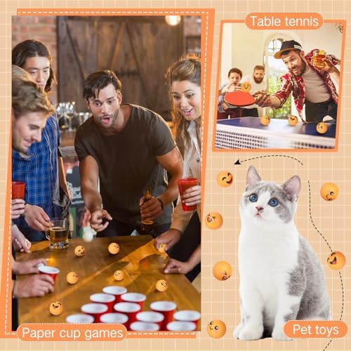 ShinyRelief 24 PCS Novelty Face Table Tennis Balls for All Golfers as Christmas Birthday Gift Fun Table Tennis Accessori