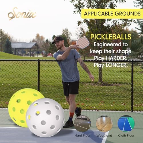 Sonix USAPA Approved Pickleball Paddles Set of 2 for Adults | Fiberglass Surface Pickleball Set with 2 Rackets, 4 Balls,