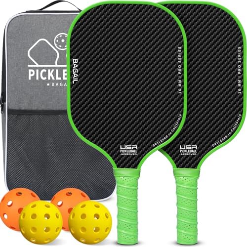 Pickleball Paddles USAPA Approved Lightweight with 4 Balls Traction and Stability California Designed Recycled Material
