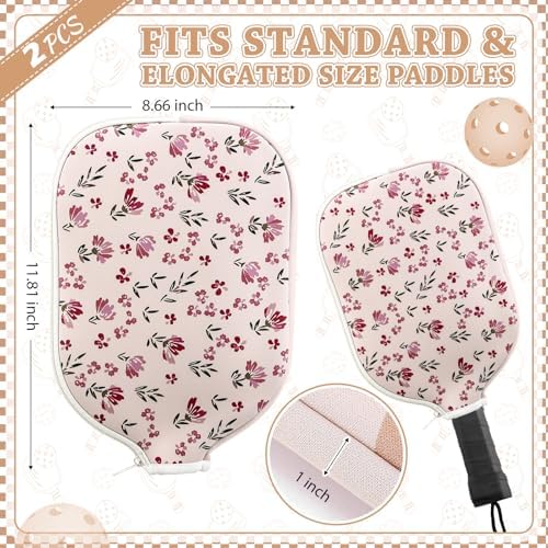 Pickleball Paddle Cover Neoprene Racket Sleeve with Zipper Compatibility Men Women