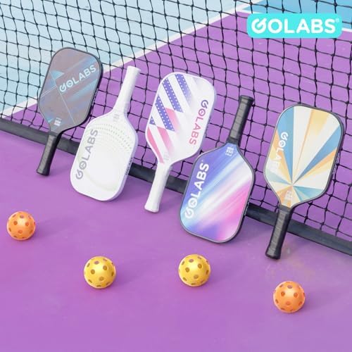 GOLABS PB1 Pickleball Paddles Set of 2 Durable Fiberglass Surface USAPA Approved 8oz Lightweight Comfort Anti-Slip Elong
