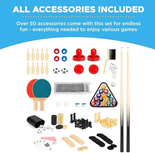 Best Choice Products 10-in-1 Combo Game Table Set for Home & Game RoomFriends & Family2x4ftHockey, Foosball, Pool, Shuff