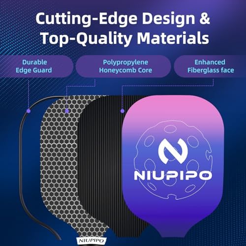 USAPA Approved Graphite Carbon Fiber Pickleball Paddles Set of 4 for Men Women, Polypropylene Honeycomb Core, Cushion |7