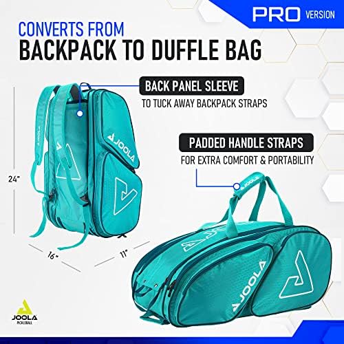 JOOLA Tour Elite Pro Pickleball Bag – Durable Backpack & Duffle Bag for Paddles & Accessories – Thermal Insulated Pocket