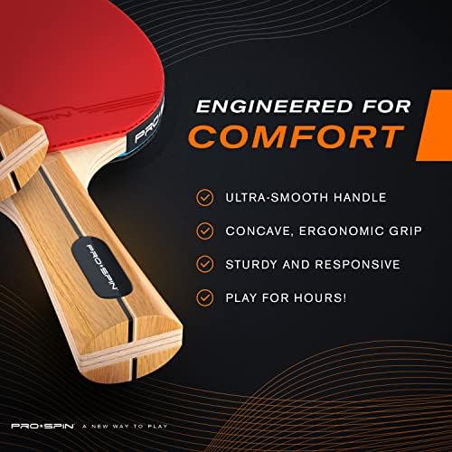 Professional Quality Ping Pong Paddle Set - High-Performance, Premium Rackets | 3-Star Balls | Compact Storage Case | In
