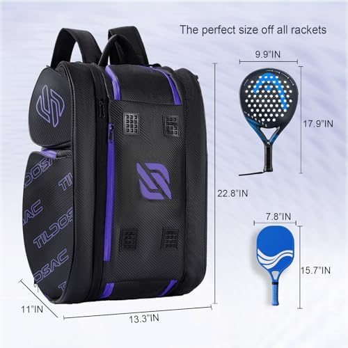 2-in-1 Detachable Pickleball & Padel Bag for Men Women | Thermal Foil Insulated Racket Compartment | Outdoor & Gym Usage