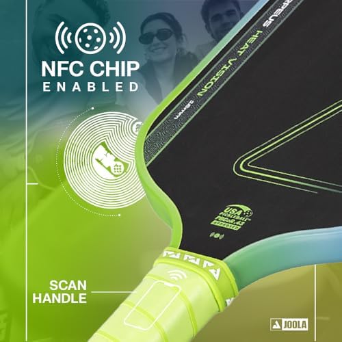 JOOLA Vision Textured Carbon Grip Pickleball Paddle for Maximum Spin and Control - Polypropylene Honeycomb Core 16mm JOO