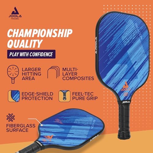 JOOLA Pickleball Paddle - USAP Approved, Reinforced Fiberglass Surface & Honeycomb Polypropylene Core, Durable & Beginne