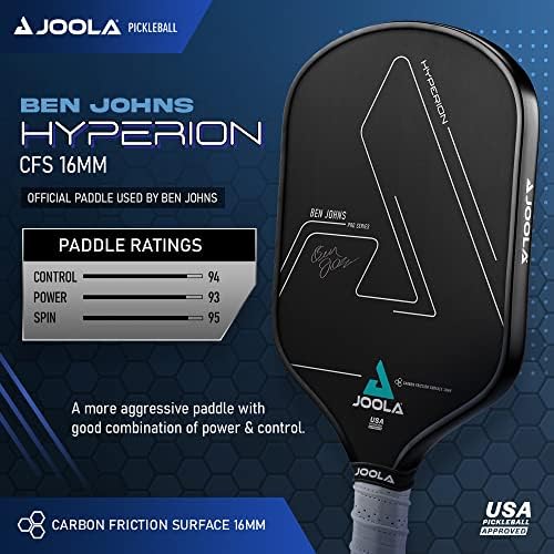 JOOLA Ben Johns Hyperion Carbon Fiber Pickleball Paddle for Increased Power and Spin | JOOLA Ben Johns Hyperion Pickleb