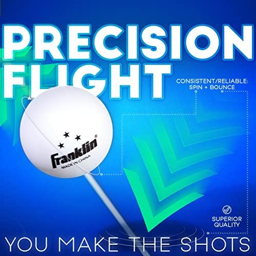Franklin Sports Ping Pong Balls Official Size Weight White 40mm Table Tennis Durable High Performance 12 Count Pack of 1