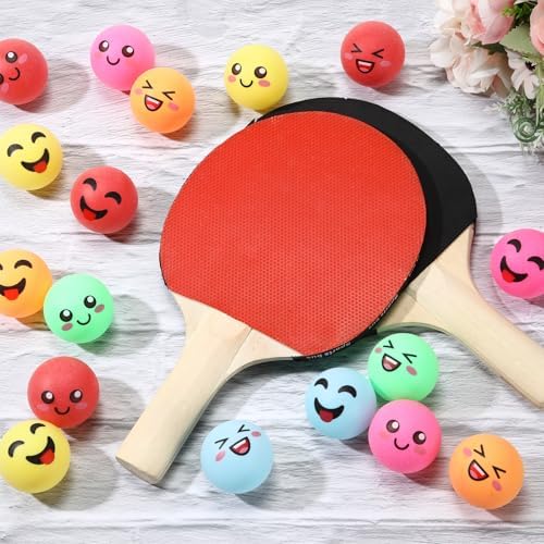ShinyRelief 24 PCS Novelty Face Table Tennis Balls for All Golfers as Christmas Birthday Gift Fun Table Tennis Accessori