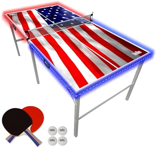 PartyLife 6 ft x 3 ft Portable Indoor Outdoor Ping Pong Table | Kids & Adults | Game Room | Not Full Size | With Optiona