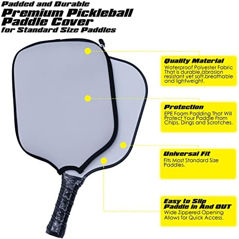 Custom Pickleballs Paddles Cover Protector, Fits Most Paddles Rackets, 8.5x11.5 inches Personalized Pickleballs Padd