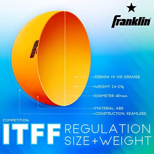 Franklin Sports Ping Pong Balls Official Size Weight White 40mm Table Tennis Durable High Performance 12 Count Pack of 1